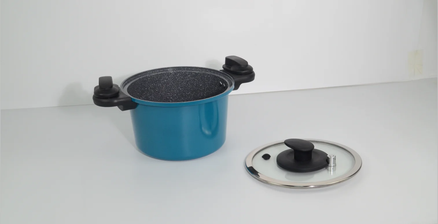 New  design ceramic marble low pressure cooker with removable handle