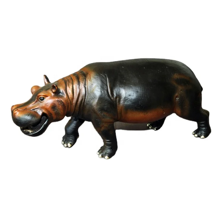 Park Decoration Metal Bronze Brass Casting Hippopotamus Statue Modern Life Size Animal Hippo Baby Figurine Sculpture On Sale