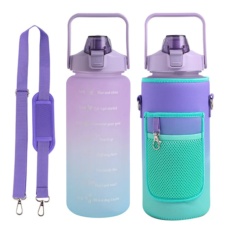 Wholesale Direct-selling Sports Water Bottles Custom Fitness Bottles 2L Half-gallon Water Bottles With Storage Cover