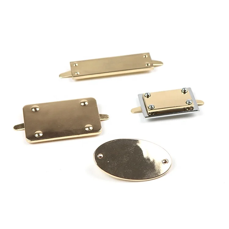 Round gold and gun metal alloy logo hang tags labels for jeans clothes