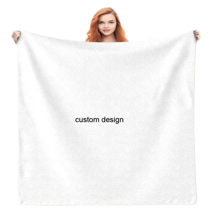 Wholesale comfy small MOQ custom digital print flannel fleece throw blanket