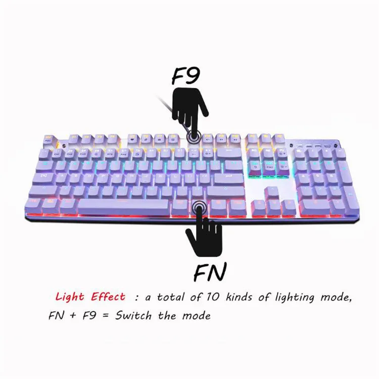 Gaming Mechanical Keyboard Blue Red Switch 87key Anti-ghosting RGB/Mix Backlit LED USB RU/US Wired Keyboard For Gamer PC Laptop