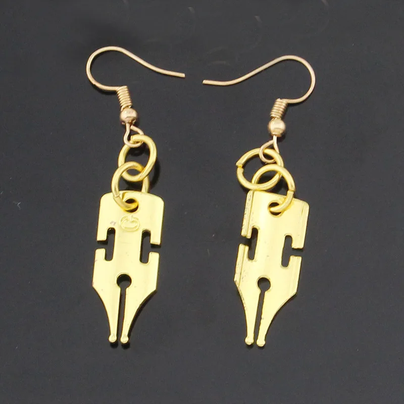 JOJOS Bizarre Adventure Earrings Kishibe Pen Earring Jewelry Written Pen Nib Writer Drop Earring For Gifts Women Men
