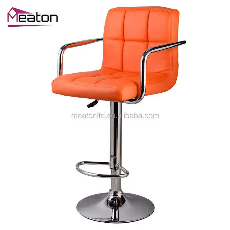 Hot Selling Luxury Classic Style Height Adjustable Swivel Kitchen Modern Bar Counter Stools With Armrest