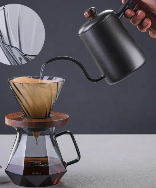 New design pour over  coffee pot glass with great price