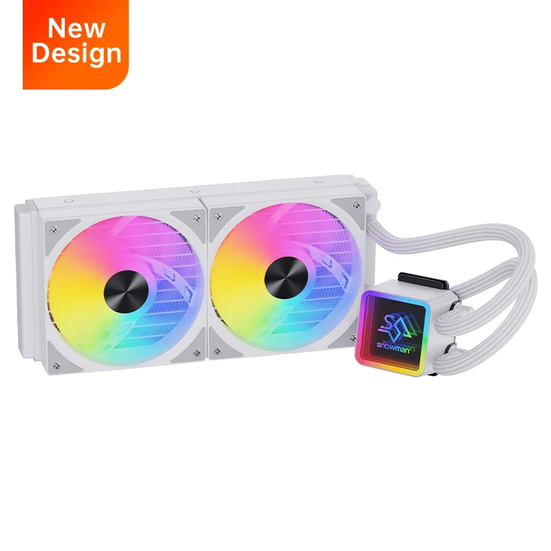 SNOWMAN CPU liquid cooling With PWM 4 Pin ARGB AIO cooler with twin black frame pc water cooling radiator