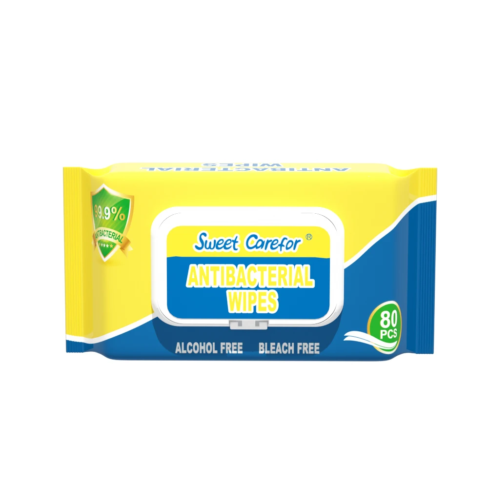 80pcs Antibacterial  Wipes Alcohol Free Disinfecting Wipes Medical Care Antiseptic Wipes