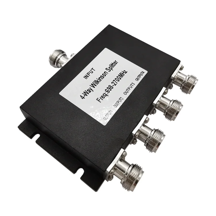 50W 2G 3G 4G LTE 698-2700MHz 4Way RF 4-Way Power Splitter Power Divider with N Female Connector