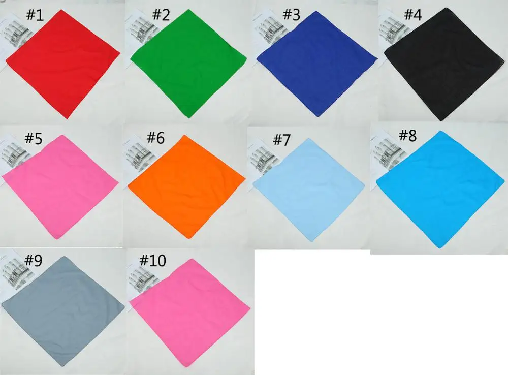 Alibab com woge factory 54*54cm elgent muffler headwrap neckheadband ladies men plain solid square headscarf cotton bandana