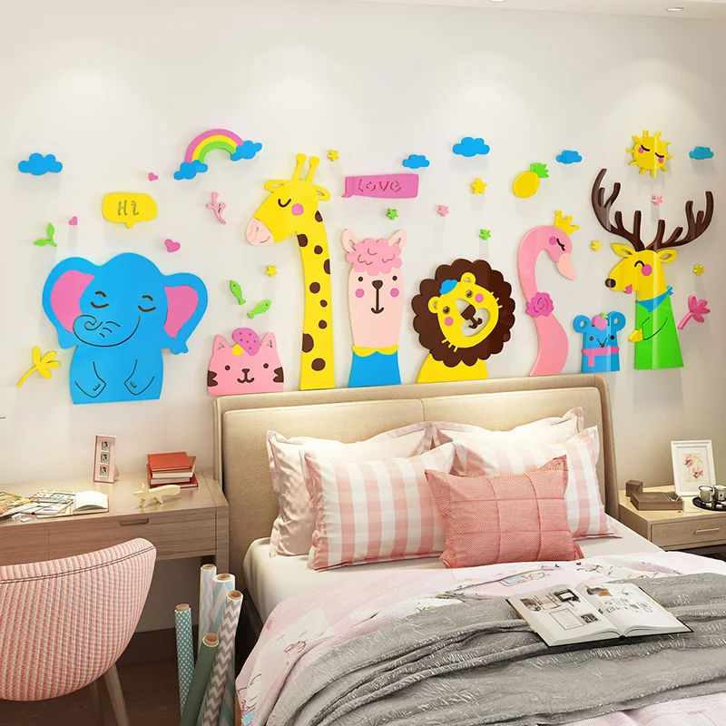 Детская комната Детский сад класс настенный Декор 3D мультфильм настенные наклейки