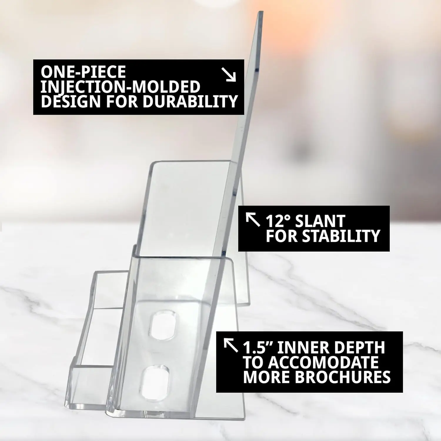 high quality Clear 25-Pack Acrylic Trifold Brochure Holder  Counter top Organizer