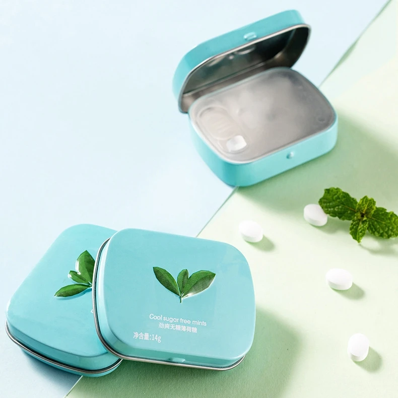 Customized size small empty metal mint tin can box for candy