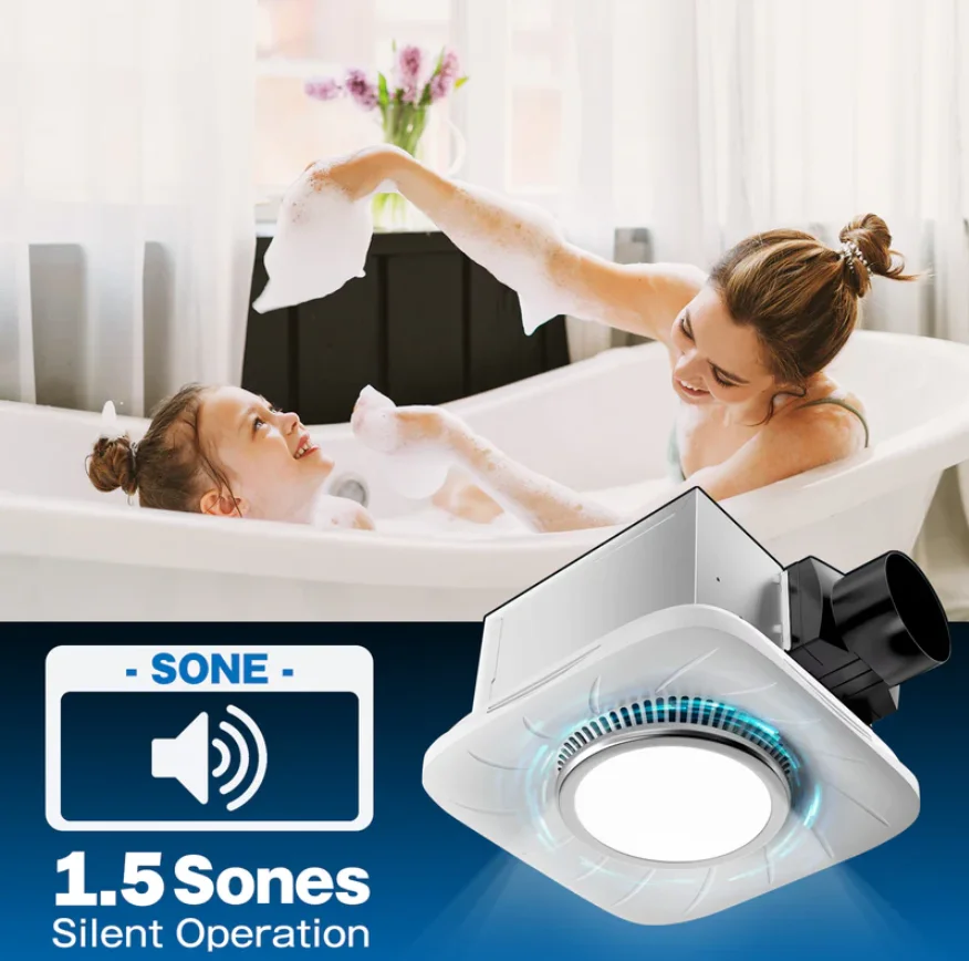 Hon&Guan Bathroom Exhaust Fan with Light 45 Watts & low noise portable roof other ventilation fans