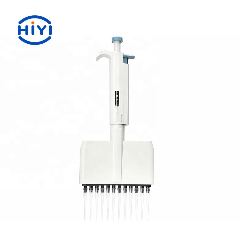 HiYi Top Pette Laboratory Plastic 12-channel Adjustable Volume Mechanical Pipette