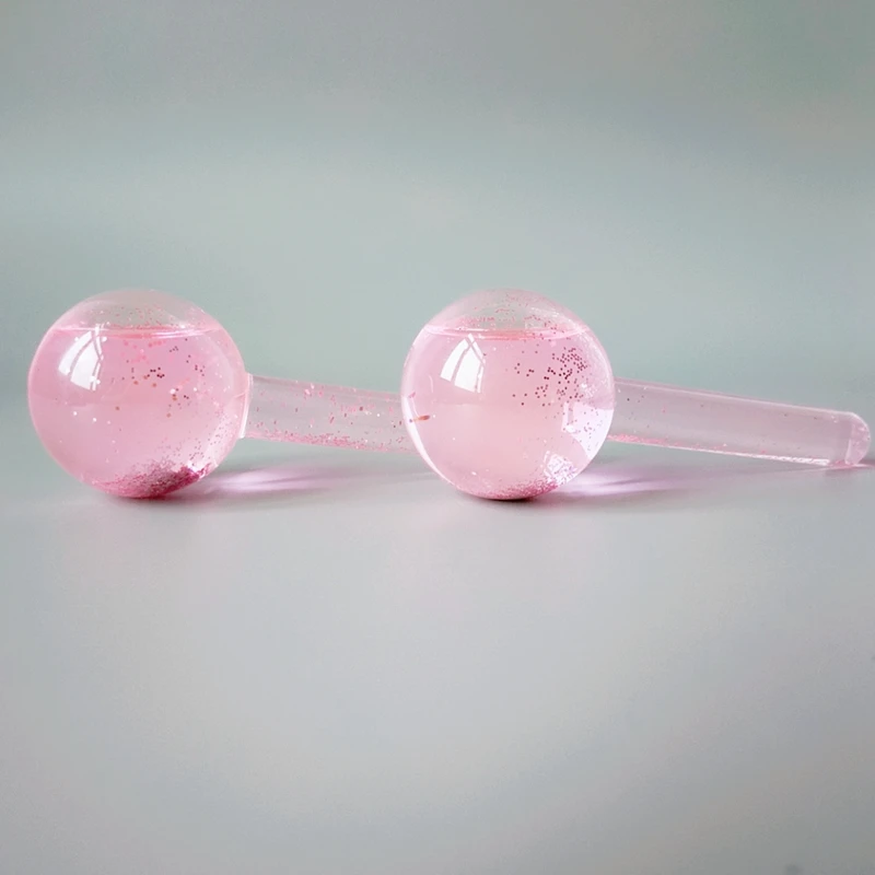 Быстрая доставка, массажные Инструменты для лица, охлаждающие розовые блестящие шарики для красоты, шарики для лица и шеи