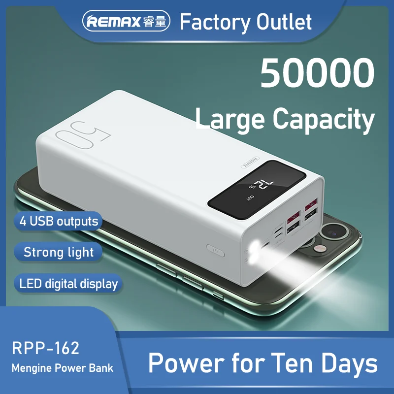  Remax Присоединяйтесь к нам RPP-162 большой емкости с сильным светом 4USB портативное Внешнее зарядное устройство