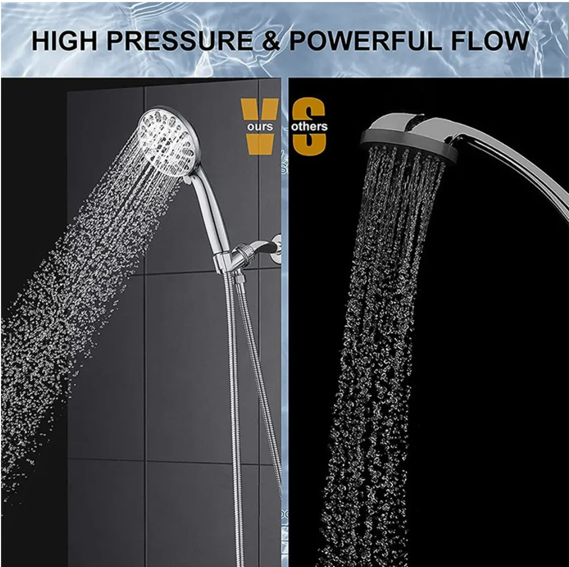 Luxury 8 Spray Settings New Tech Design High Pressure Oxygen Mist Hand Shower Head