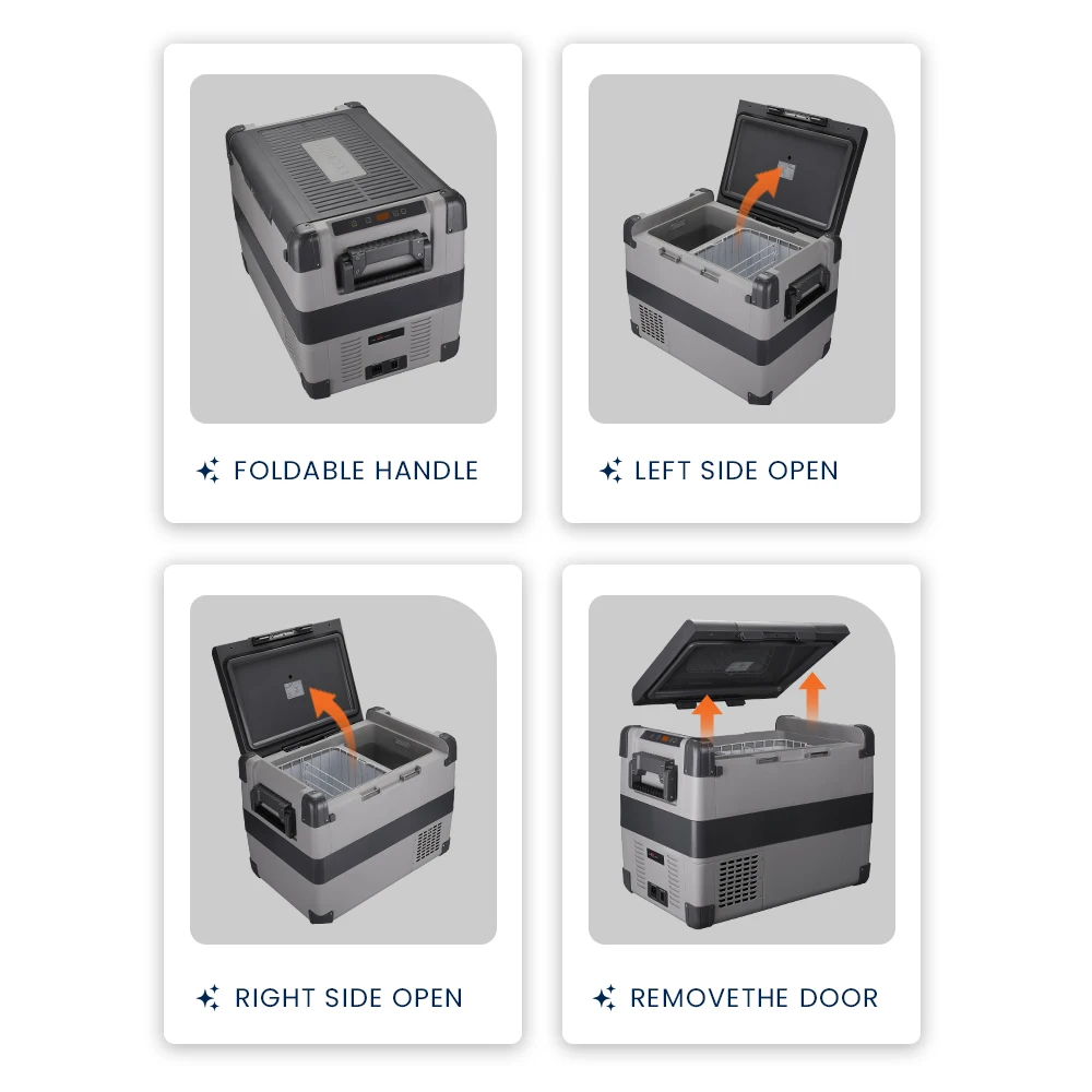 60l Rv Car Fridge 12 Volt Car Refrigerator Dual Single Zone Portable Electric Compressor Cooler 12 24vdc 110 240vac Adapters