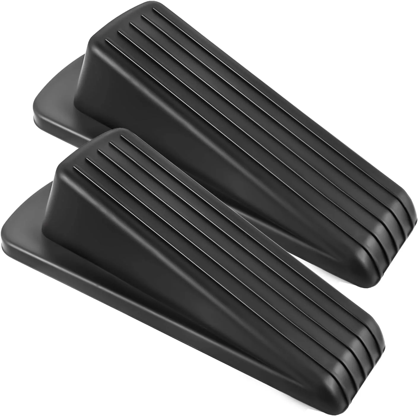 Premium Rubber Door Stoppers for Bottom of Door on Floor Wedge  Sturdy Stackable  Stops for Heavy Duty Door