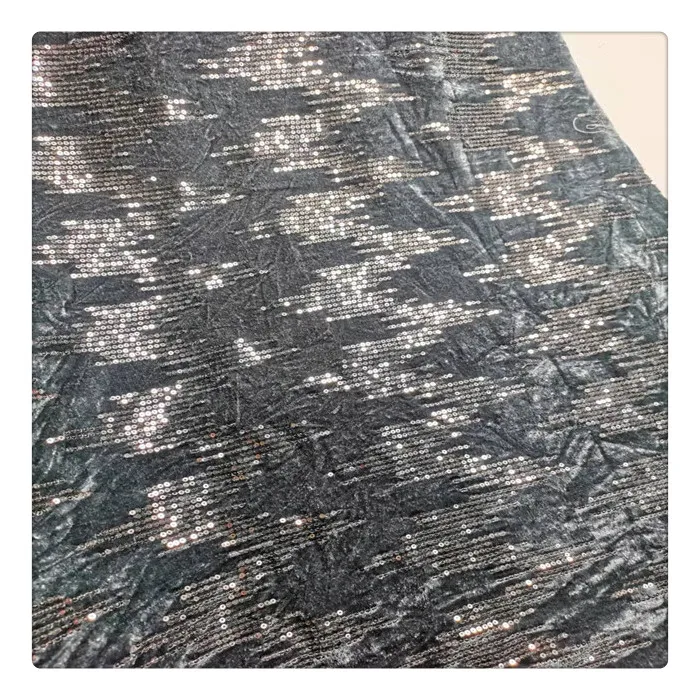 african wed velvet embroidery fabric gray lace fabric sequin embroidery fabric