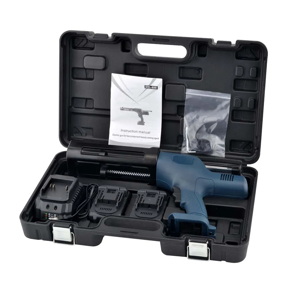 400ml/ 600ml 1:1 electric dual compent injection gun double barrel battery silicone gun