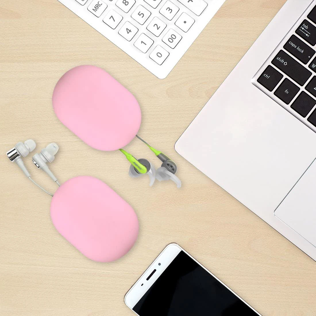 Portable Silicone Earphone Bag Mini Small Earphone Carrying Case Soft Waterproof Silicone Data Cable Storage Bag