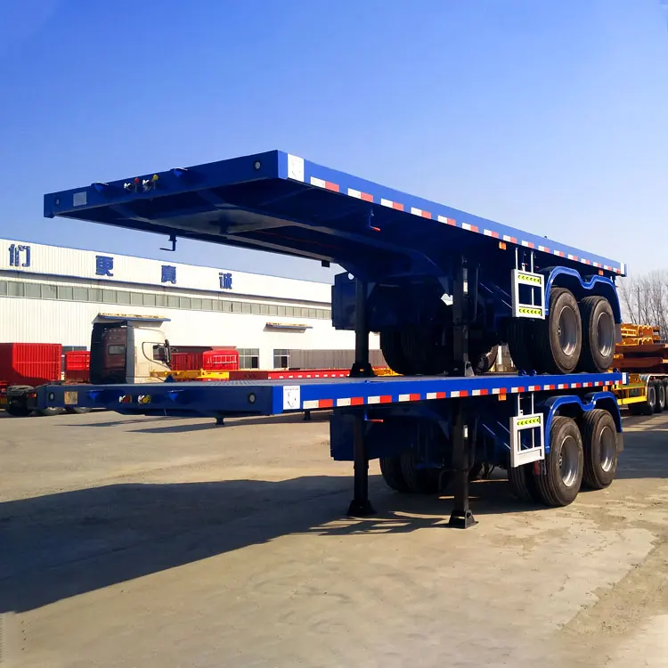 China 20 feet 2 axles flatbed semi trailer 20 feet flatbed trailer