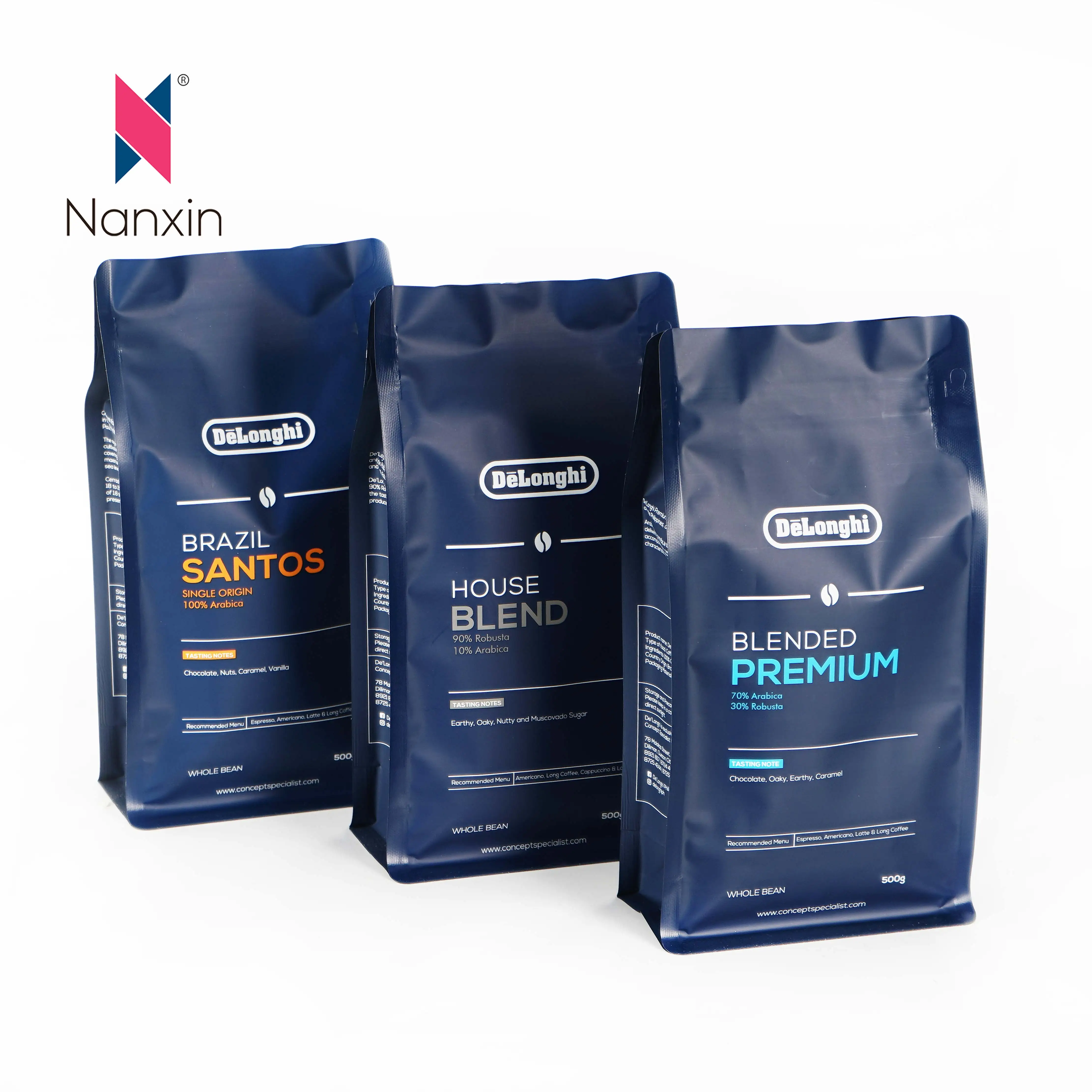 Оптовая продажа закрывающиеся пакеты с плоским дном пустые мешки для упаковки кофе клапаном и молнией