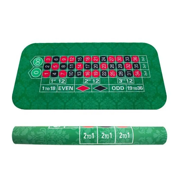 YH 72*36inch Hot Sale Rubber Entertainment Roulette Wheel Poker Table Mat Green Felt Poker Cloth For Gambling
