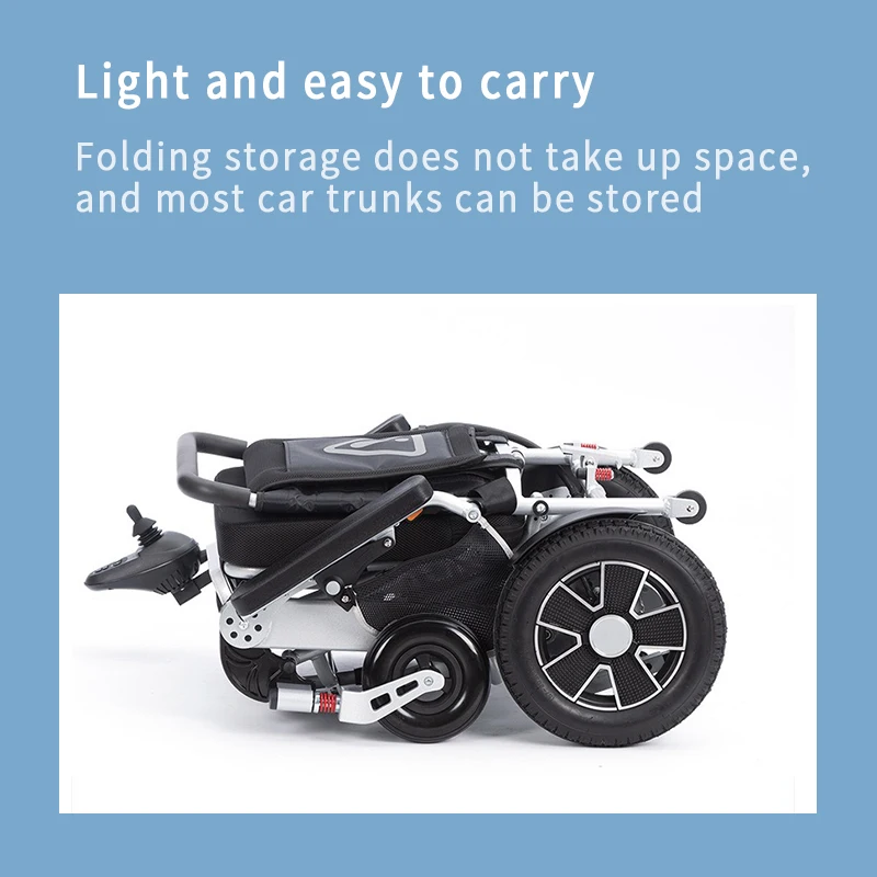 Convenient Durable Electric Aluminum Alloy Folding Wheelchair Home Medical Equipment for Rehabilitation Therapy