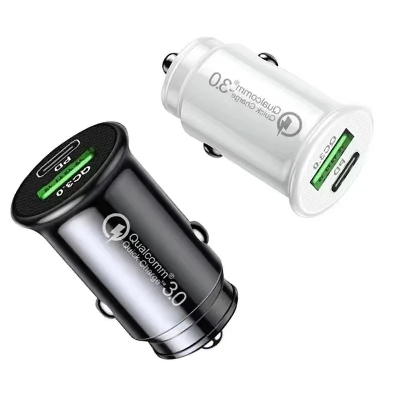 100 шт./лот TE-339 PD автомобильное зарядное устройство 18W USB зарядная головка один перетащите два автомобильное зарядное устройство мини металлическое автомобильное зарядное устройство товар отправляется без коробки