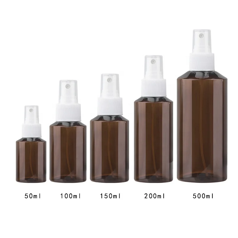 Wholesale 50ml 100ml 150ml 500ml Profiled Oblique shoulder Spray Bottle Dark green Perfume PET bottle