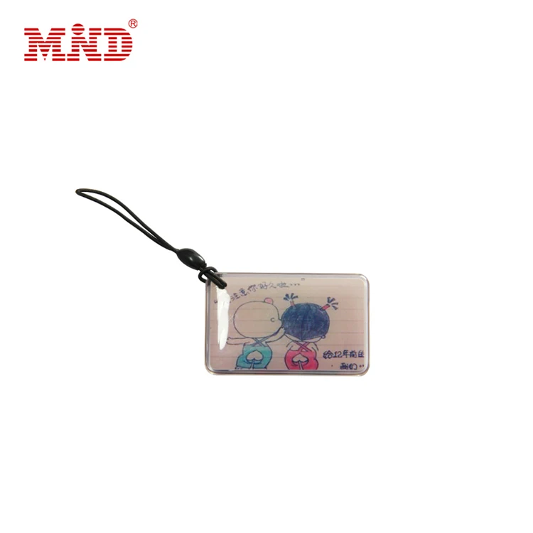 Factory price fast deliver nfc chip double side epoxy tag with string