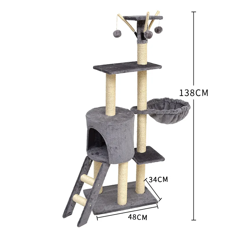 Фабричная оптовая продажа 100% ручная работа башня для кошек и деревьев для помещений Многоуровневая кошачья деревянная Когтеточка для котят игрушка