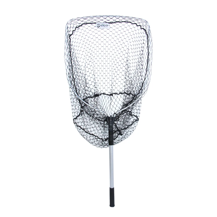 Selco Portum Rete Length 200Cm Round Polyester Fiber+Al D Shape Oxide  Original Steel Frame Floating Landing Net