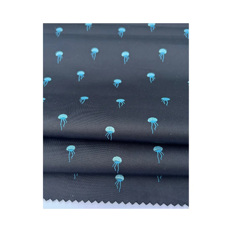 Best Quality MIMI FASHION Organic Cotton Lasic Jelly Fish Pattern Finishing Fabric No Dye GOTS Multi-purpose From Vietnam
