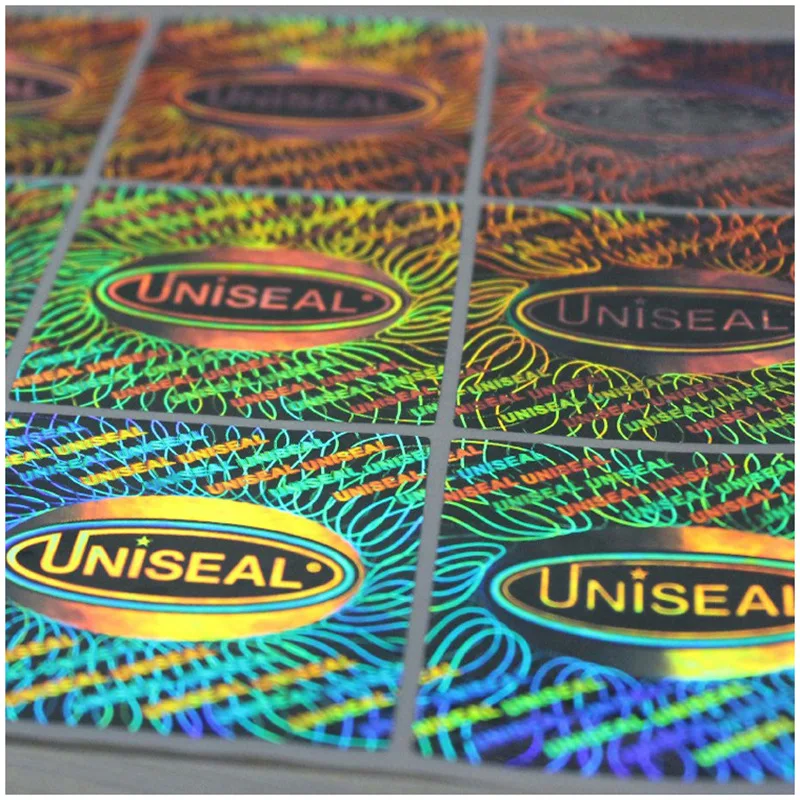 Anti Theft 3D A4  Laser Security Labels Golden Custom Holographic Stickers
