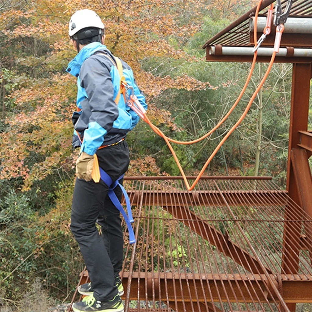 Fall Protection Full body safety harness 3 D-ring with double lanyard CE