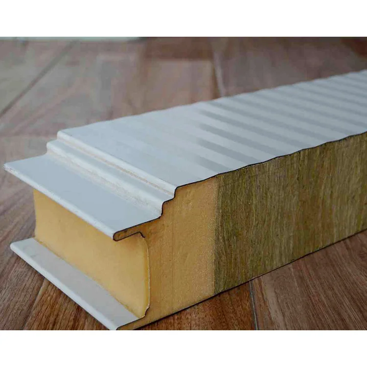 China supplier thermal insulation and sound absorption mineral rock wool sandwich panels roof panel and wall panel