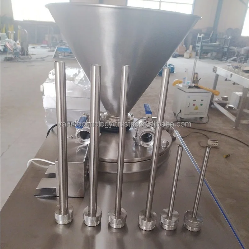 200kg/h Automatic Small Mini Hydraulic Piston Mortadella Enema Sausage Filler machine Nozzle linker Making Machine