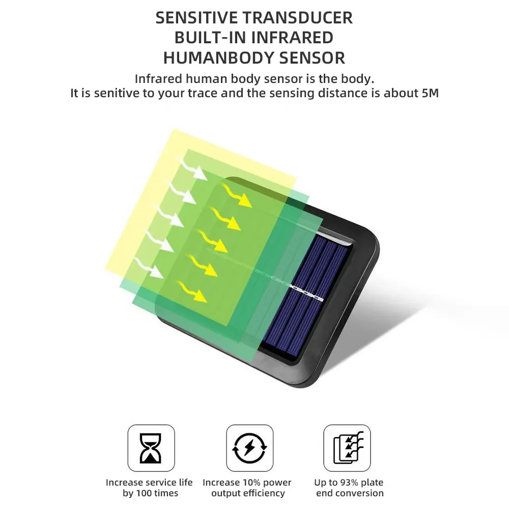 Split type solar panel 100 COB induction wall lamp outdoor waterproof garden street light