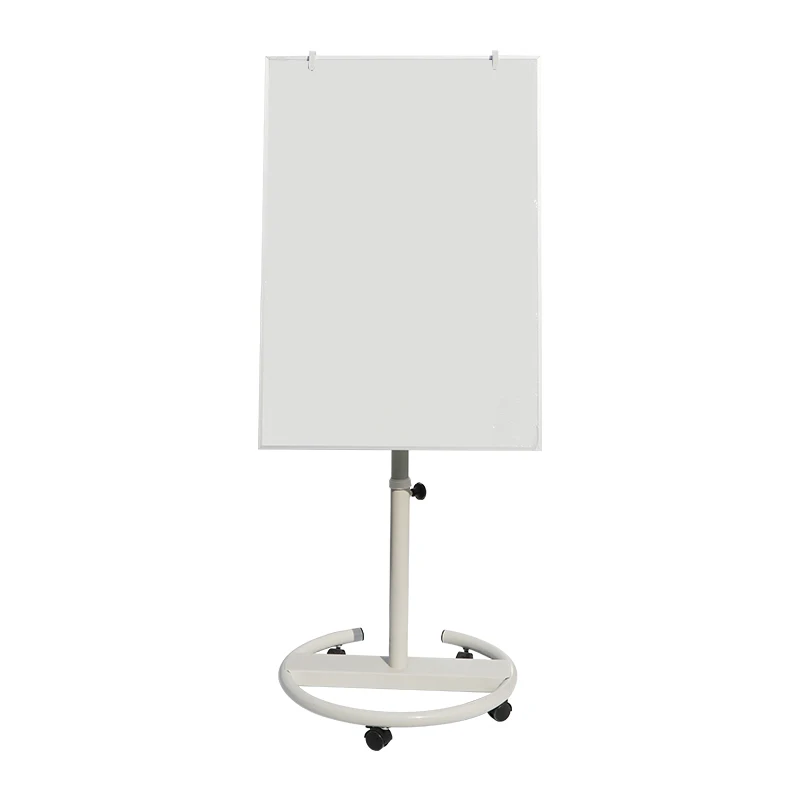 Easel flip chart hanging paper pad movable with lockable castor height adjustable