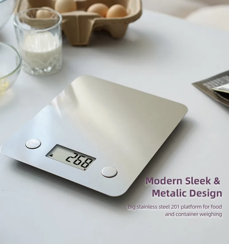 Hot Sale 5kg Stainless Steel Smart Food Scale LCD Display Bluetooth Tempered Glass ABS Plastic Material Certified Rohs Household