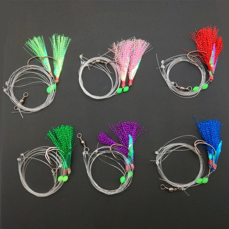 wholesale sabiki rigs 2 hooks New flasher sabiki for fishing shrimp