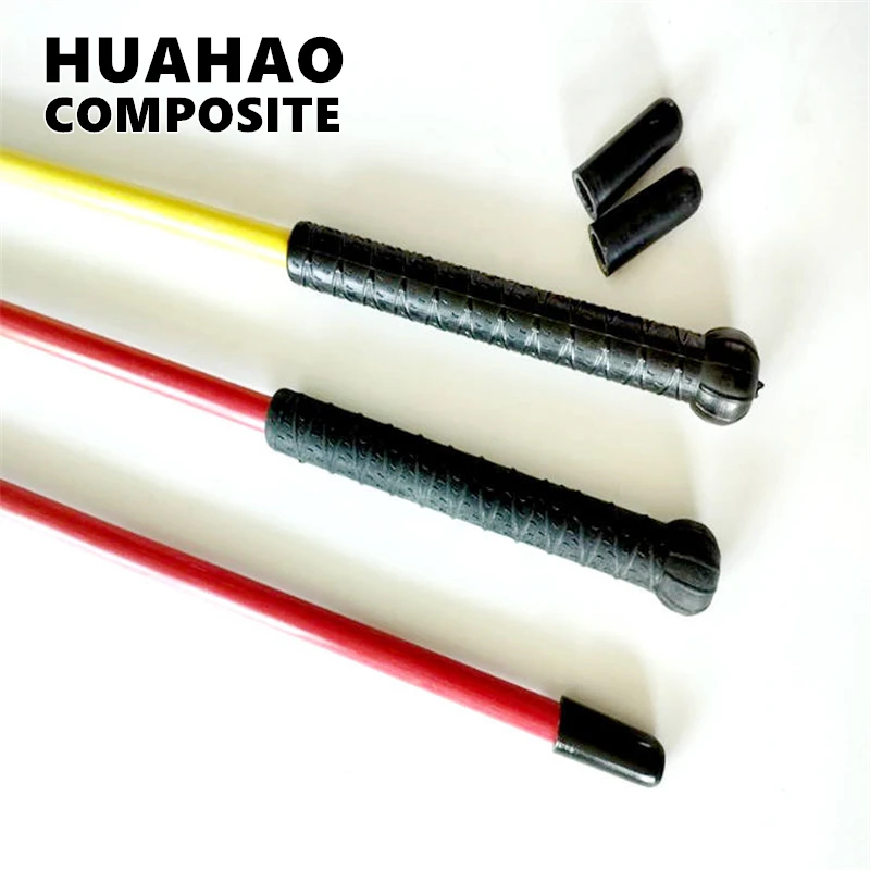 3/8inch 10mm Fiberglass cattle sticks whip rod walking stick with black rubber handle