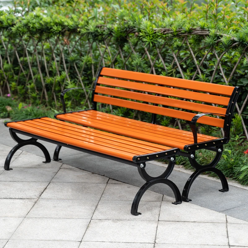 Park chair outdoor square solid wood chair leisure outdoor chair