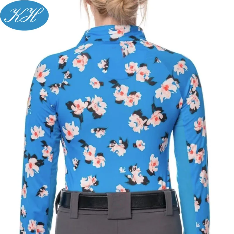 Custom Printed equestrian clothing base layer soft 4-way stretch fabric Equestrian Shirts
