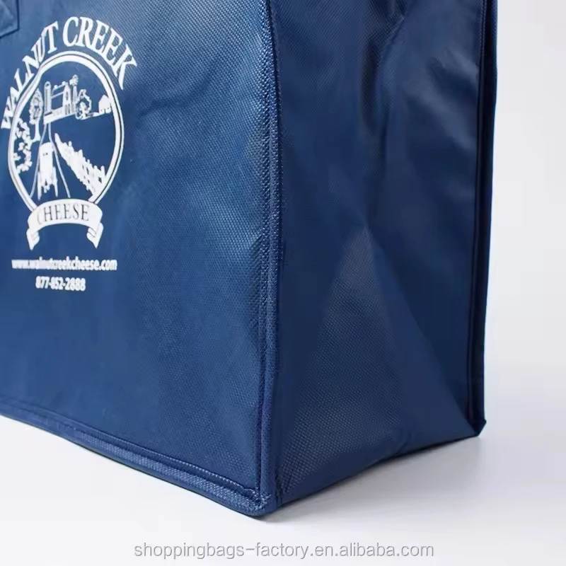 High quality custom large insulated non woven tote grocery shopping bag cooler nonwoven laminated shopping bag for market