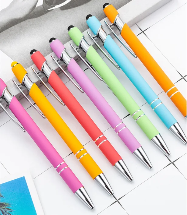 Custom Design Fashion Office School Writing Gift Set 2 In1 Stylus Ballpoint Metal Pen