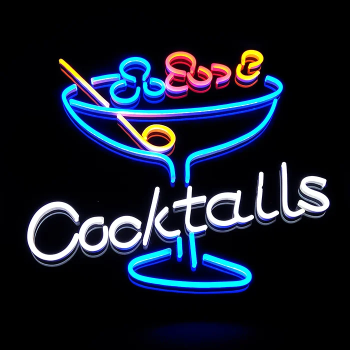 
Led neon flex lighting strip making cocktail led neon sign Custom Neon Sign 